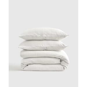 Quince Organic Airy Gauze Duvet Cover Set Twin White New